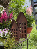 Gartendeko Haus in 3 Größen Laterne Gartenlicht zum Stellen Metall Rost Deko