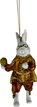 Hase mit goldenem Ei kupfer rot Deko Hänger Ostern handbemalt Baumschmuck 12 cm