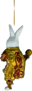 Hase mit goldenem Ei kupfer rot Deko Hänger Ostern handbemalt Baumschmuck 12 cm