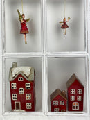 Haus Keramikhaus Keramik Windlicht Dekoration Häuschen Weihnachten dunkelrot/braun in zwei Größen