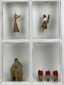 Haus Keramikhaus Windlicht Keramik Dekoration Häuschen Windlicht Weihnachten creme/beige B/T/H: 8 x 7 x 16cm