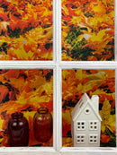 Haus Keramikhaus Keramik Dekoration Häuschen Windlicht Weihnachten weiß B/T/H: 9,5 x 7 x 18cm