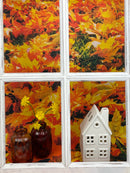 Haus Keramikhaus Keramik Dekoration Häuschen Windlicht Weihnachten weiß B/T/H: 9,5 x 7 x 18cm