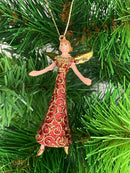 Christbaumschmuck Figur mini Engel klein rot gold Hänger Baumschmuck Weihnachten 9cm