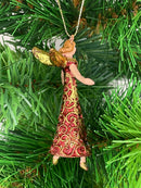 Christbaumschmuck Figur mini Engel klein rot gold Hänger Baumschmuck Weihnachten 9cm