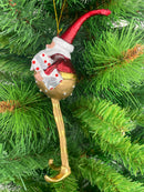 Weihnachtsmann Gabenträger Weihnachten Baumschmuck Figur Deko Anhänger Ornament Christbaumschmuck 16 cm rot-gold mit Geschenk