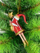 Weihnachtsmann Gabenträger Weihnachten Baumschmuck Figur Deko Hänger Christbaumschmuck 12 cm Rot Gold mit Stern und Säckchen