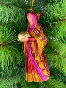 Zauberin Hexe Weihnachten Baumschmuck Figur Deko Hänger Christbaumschmuck 12 cm rot-gold