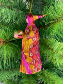 Zauberin Hexe Weihnachten Baumschmuck Figur Deko Hänger Christbaumschmuck 12 cm rot-gold