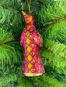 Zauberin Hexe Weihnachten Baumschmuck Figur Deko Hänger Christbaumschmuck 12 cm rot-gold