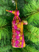 Zauberin Hexe Weihnachten Baumschmuck Figur Deko Hänger Christbaumschmuck 12 cm rot-gold
