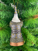 Baumschmuck Zauberer Hexer in einem langen Mantel, Zauberbuch u. Stern braun-anthrazit-gold 12 cm