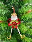 Weihnachtsmann Gabenträger Weihnachten Baumschmuck Figur Deko Anhänger Ornament Christbaumschmuck 16 cm rot mit Kranz