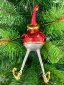 Weihnachtsmann Gabenträger Weihnachten Baumschmuck Figur Deko Anhänger Ornament Christbaumschmuck 16 cm rot mit Kranz