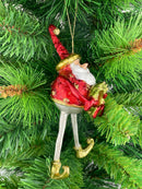 Weihnachtsmann Gabenträger Weihnachten Baumschmuck Figur Deko Anhänger Ornament Christbaumschmuck 16 cm rot mit Kranz