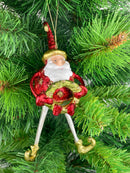 Weihnachtsmann Gabenträger Weihnachten Baumschmuck Figur Deko Anhänger Ornament Christbaumschmuck 16 cm rot mit Kranz
