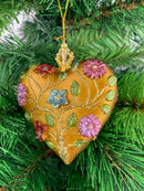 Christbaumschmuck Figur Deko Herz breit kupfer Blumen Hänger Weihnachten Handarbeit 10,5cm hoch