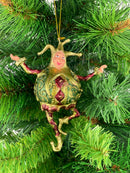 Christbaumschmuck Figur Harlekin Hofnarr Deko Hänger grün rot gold 13cm hoch