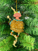 Christbaumschmuck Musiker mit Mandoline Deko Hänger mit Verzierungen türkis gold rot 13