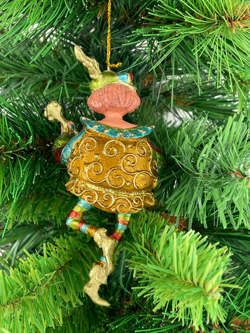 Christbaumschmuck Musiker mit Mandoline Deko Hänger mit Verzierungen türkis gold rot 13