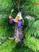 Zauberer Hexer Weihnachten Baumschmuck Figur Deko Hänger Christbaumschmuck 12 cm blau-lila