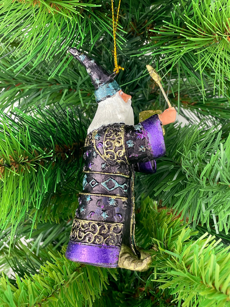 Zauberer Hexer Weihnachten Baumschmuck Figur Deko Hänger Christbaumschmuck 12 cm blau-lila