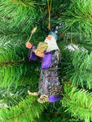 Zauberer Hexer Weihnachten Baumschmuck Figur Deko Hänger Christbaumschmuck 12 cm blau-lila