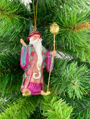 Zauberer Hexer Weihnachten Baumschmuck Figur Deko Hänger Christbaumschmuck 12 cm türkis-pink