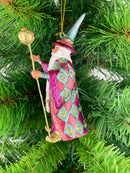Zauberer Hexer Weihnachten Baumschmuck Figur Deko Hänger Christbaumschmuck 12 cm türkis-pink