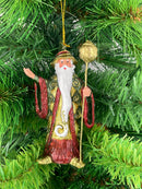 Zauberer Hexer Weihnachten Baumschmuck Figur Deko Hänger Christbaumschmuck 12 cm grün-rot