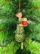 Christbaumschmuck Figur Gabenträger Hänger Baumschmuck grün-gold-rot 13 cm