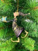 Christbaumschmuck Figur Gabenträger Hänger Baumschmuck violett-gold 13 cm