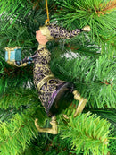 Christbaumschmuck Figur Gabenträger Hänger Baumschmuck violett-gold 13 cm