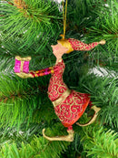 Christbaumschmuck Figur Gabenträger Hänger Baumschmuck rot-gold 13 cm