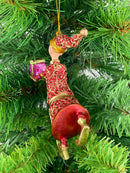 Christbaumschmuck Figur Gabenträger Hänger Baumschmuck rot-gold 13 cm