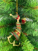 Christbaumschmuck Figur Gabenträger Hänger Baumschmuck grün-rot-gold 13 cm