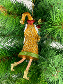 Christbaumschmuck Figur Weihnachtsmann Gabenträger Hänger braun-gold 15 cm