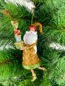 Christbaumschmuck Figur Weihnachtsmann Gabenträger Hänger braun-gold 15 cm