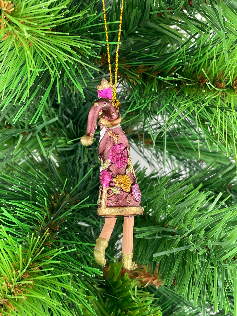 Kleiner Gabenträger Weihnachtsmann mit Geschenk mini Weihnachten Deko Hänger Christbaumschmuck 8 cm rot-grün