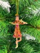 Kleiner Engel mit Geige mini Weihnachten Deko Hänger Christbaumschmuck 8 cm kupfer