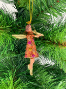 Kleiner Engel mit Geige mini Weihnachten Deko Hänger Christbaumschmuck 8 cm kupfer