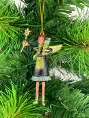 Kleiner Engel mit Geschenken und Stern mini Weihnachten Deko Hänger Christbaumschmuck 8 cm blau-grün