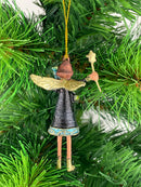 Kleiner Engel mit Geschenken und Stern mini Weihnachten Deko Hänger Christbaumschmuck 8 cm blau-grün