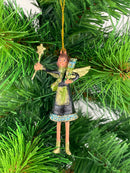 Kleiner Engel mit Geschenken und Stern mini Weihnachten Deko Hänger Christbaumschmuck 8 cm blau-grün