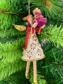 Christbaumschmuck Figur Engel weiß-rot mit Geschenken Hänger Baumschmuck 15cm