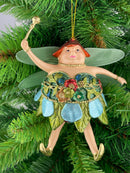 Pummelelfe Baumschmuck Figur "Dicke Elfe" Fee hellblau-grün Hänger Ostern Frühling Weihnachten 15cm