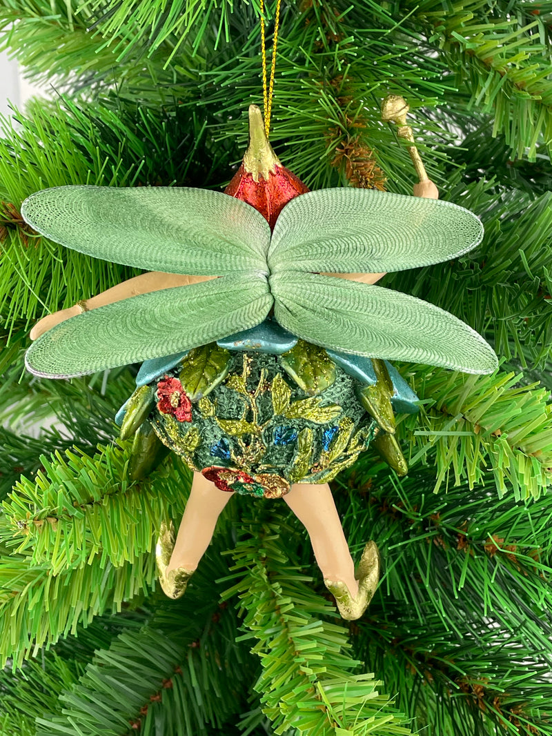 Pummelelfe Baumschmuck Figur "Dicke Elfe" Fee hellblau-grün Hänger Ostern Frühling Weihnachten 15cm