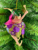 Pummelelfe Baumschmuck Figur "Dicke Elfe" Fee violett-grün Hänger Ostern Frühling Weihnachten 15cm