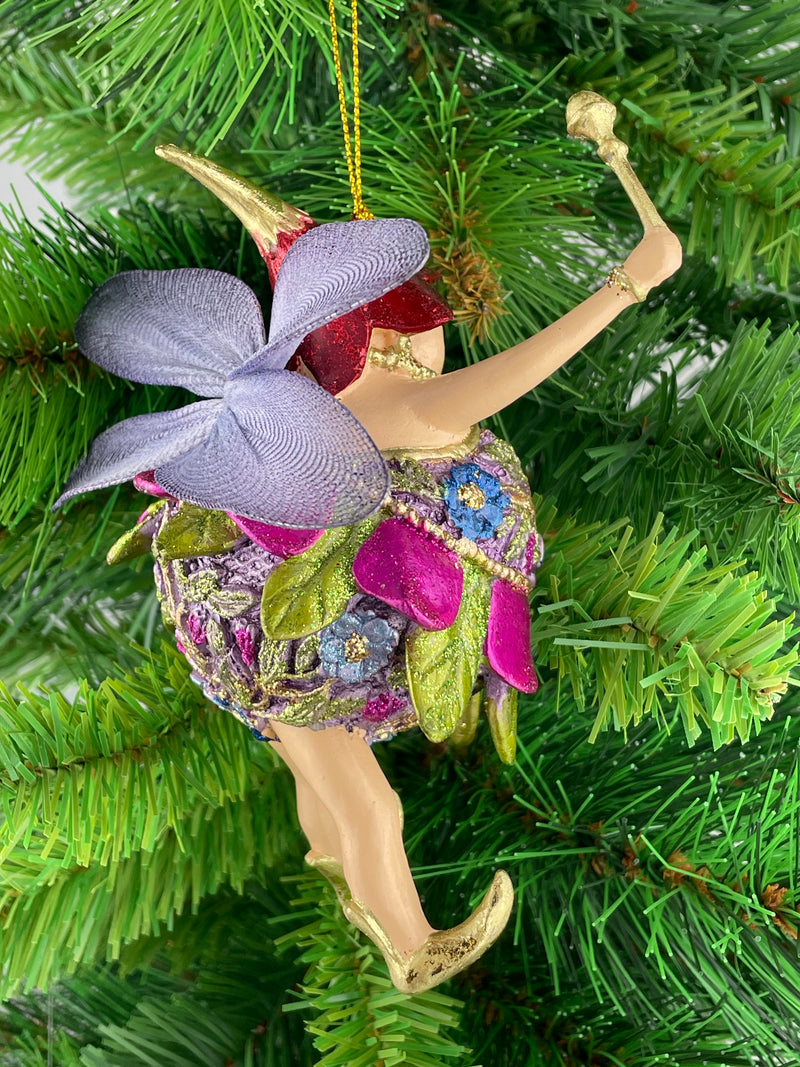 Pummelelfe Baumschmuck Figur "Dicke Elfe" Fee pink-grün Hänger Ostern Frühling Weihnachten 15cm