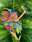 Pummelelfe Baumschmuck Figur "Dicke Elfe" Fee türkis-blau Hänger Ostern Frühling Weihnachten 15cm